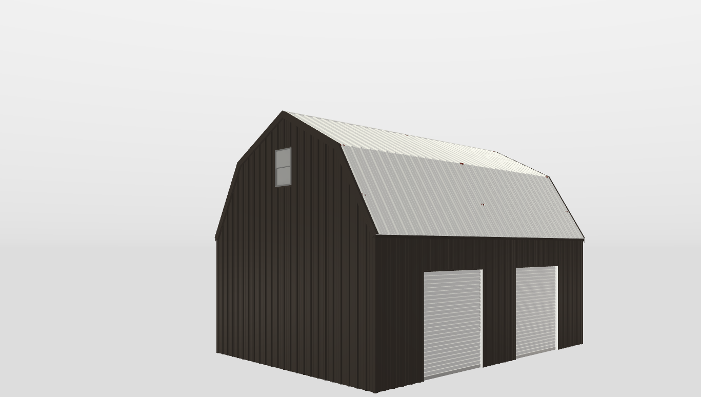 Perspective View Gambrel 24'X32'X11-tall