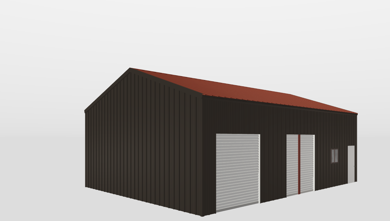 Perspective View Gable 30'X40'X12-tall