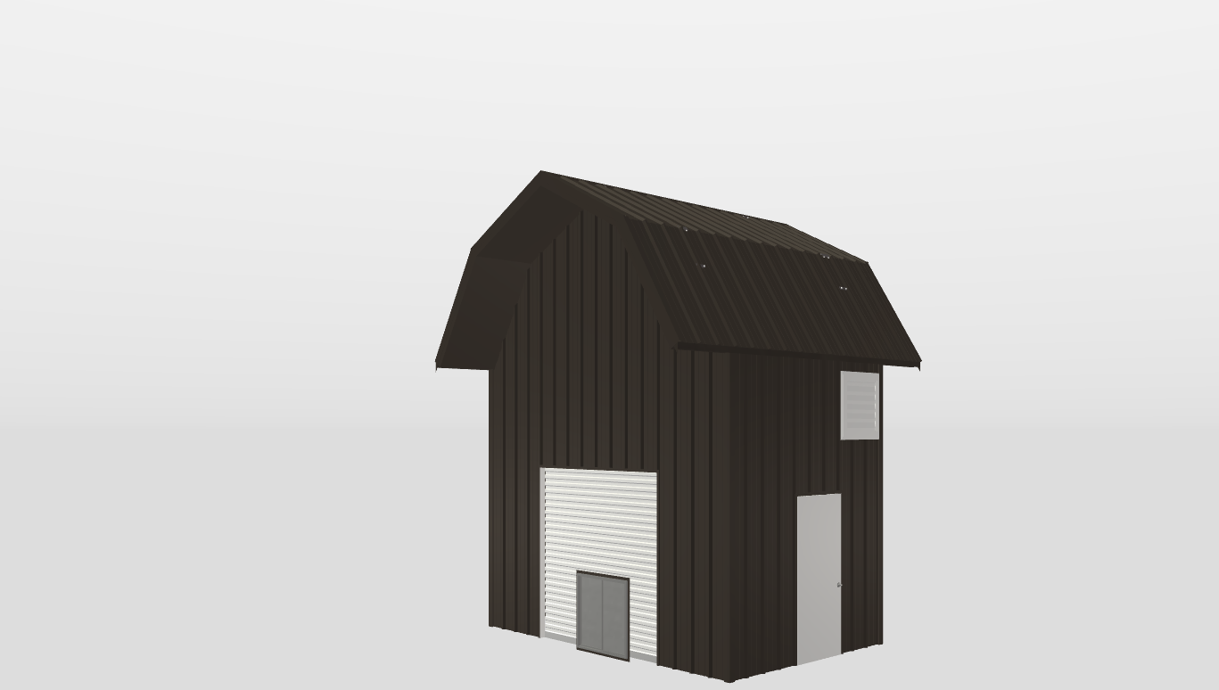 Perspective View Gambrel 16'X10'X12-tall