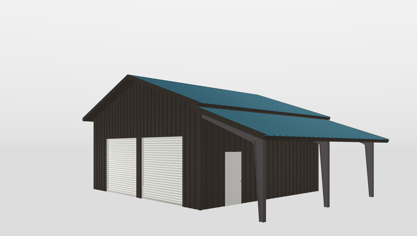 Perspective View Gable 30'X26'X12-tall