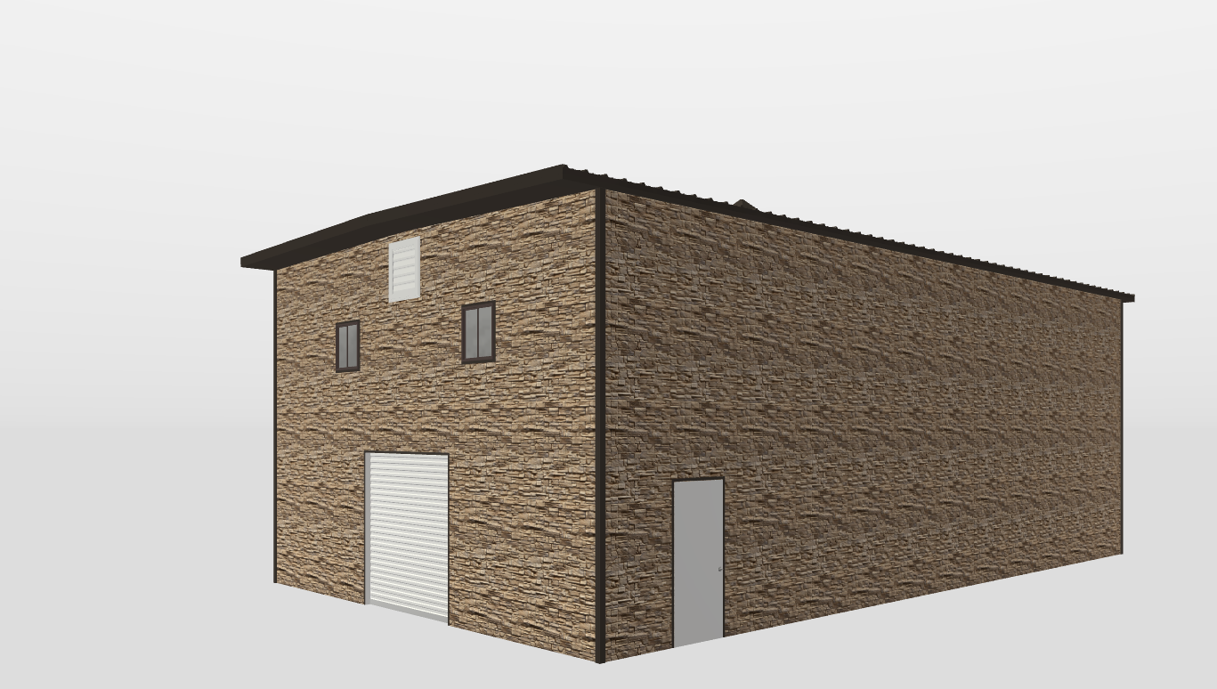 Perspective View Gable 30'X50'X18-tall