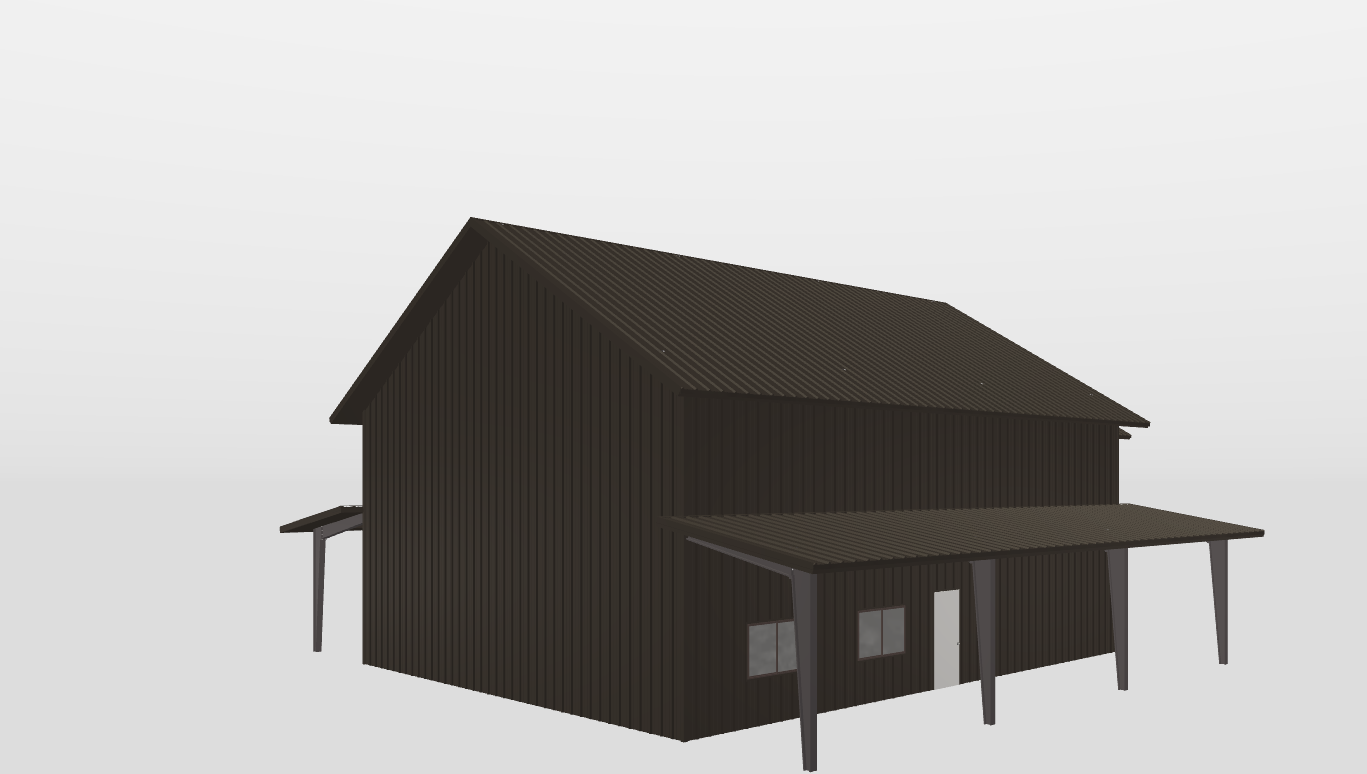 Perspective View Gable 40'X50'X20-tall
