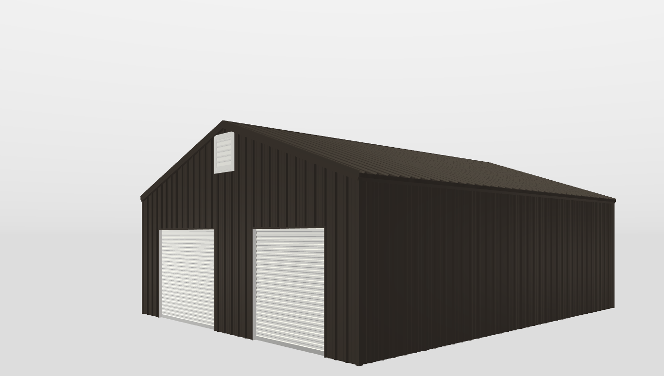 Perspective View Gable 30'X36'X10-tall