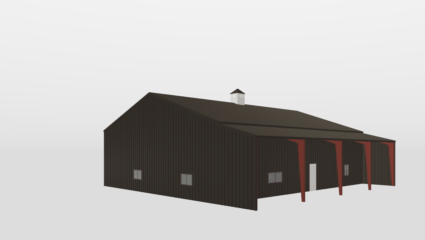 Perspective View Gable 50'X60'X15-tall