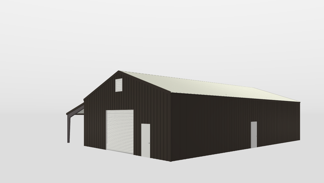 Perspective View Gable 36'X60'X12-tall