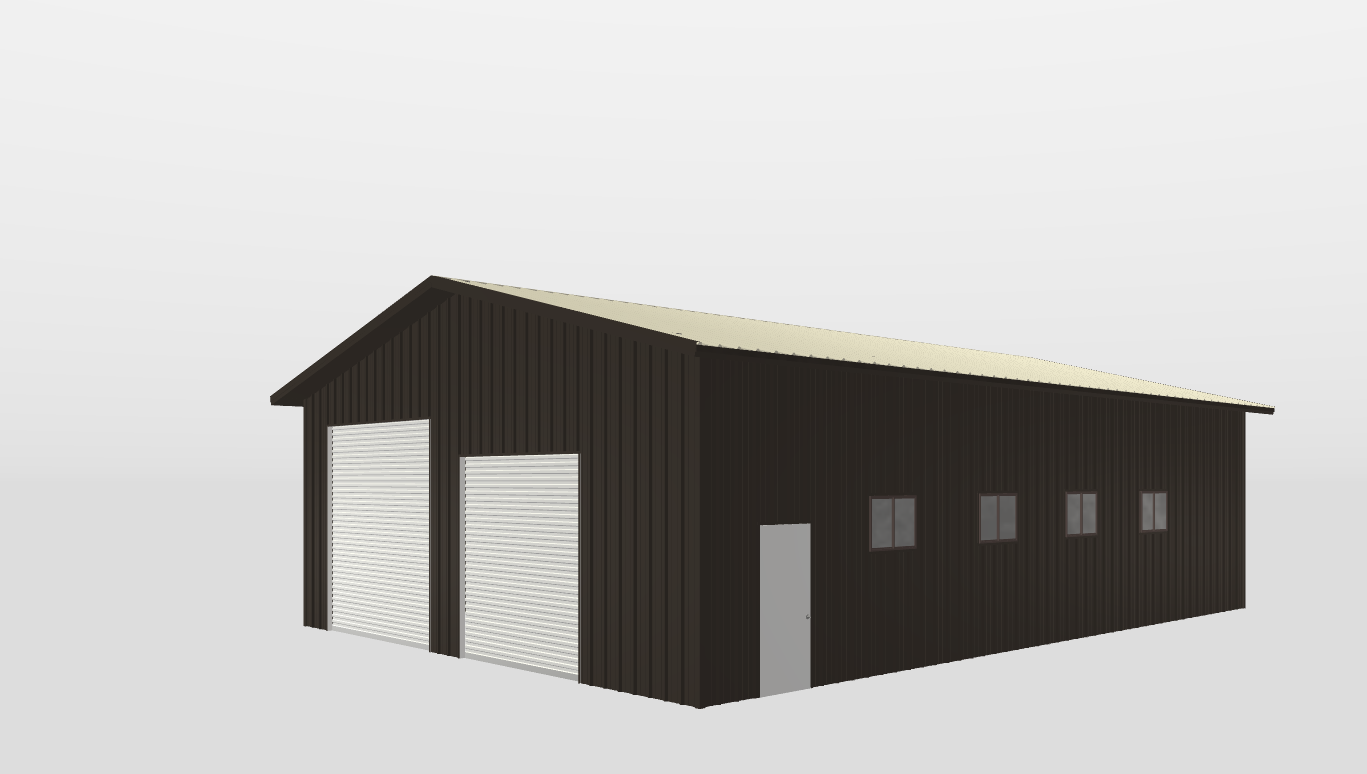 Perspective View Gable 36'X50'X13-tall