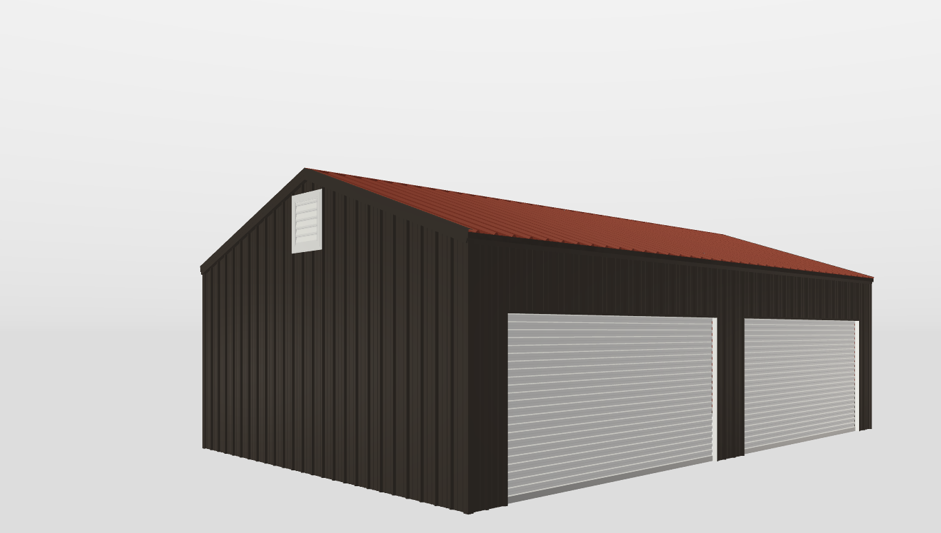 Perspective View Gable 25'X39'X10-tall