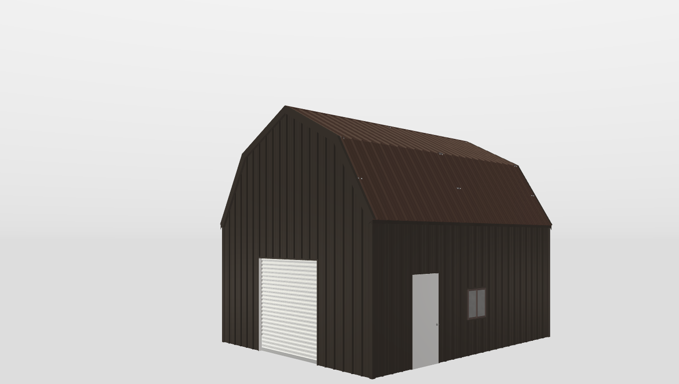 Perspective View Gambrel 20'X24'X10-tall