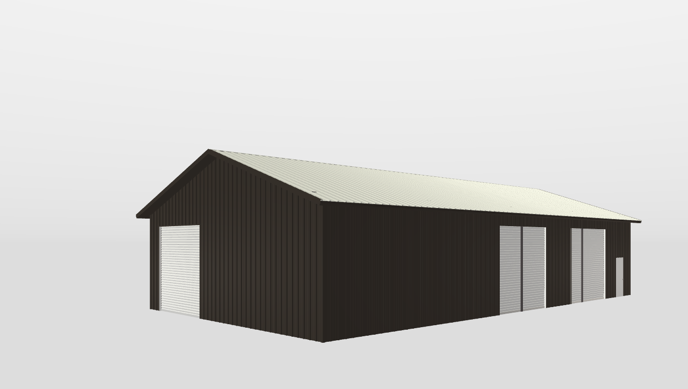 Perspective View Gable 40'X72'X13-tall