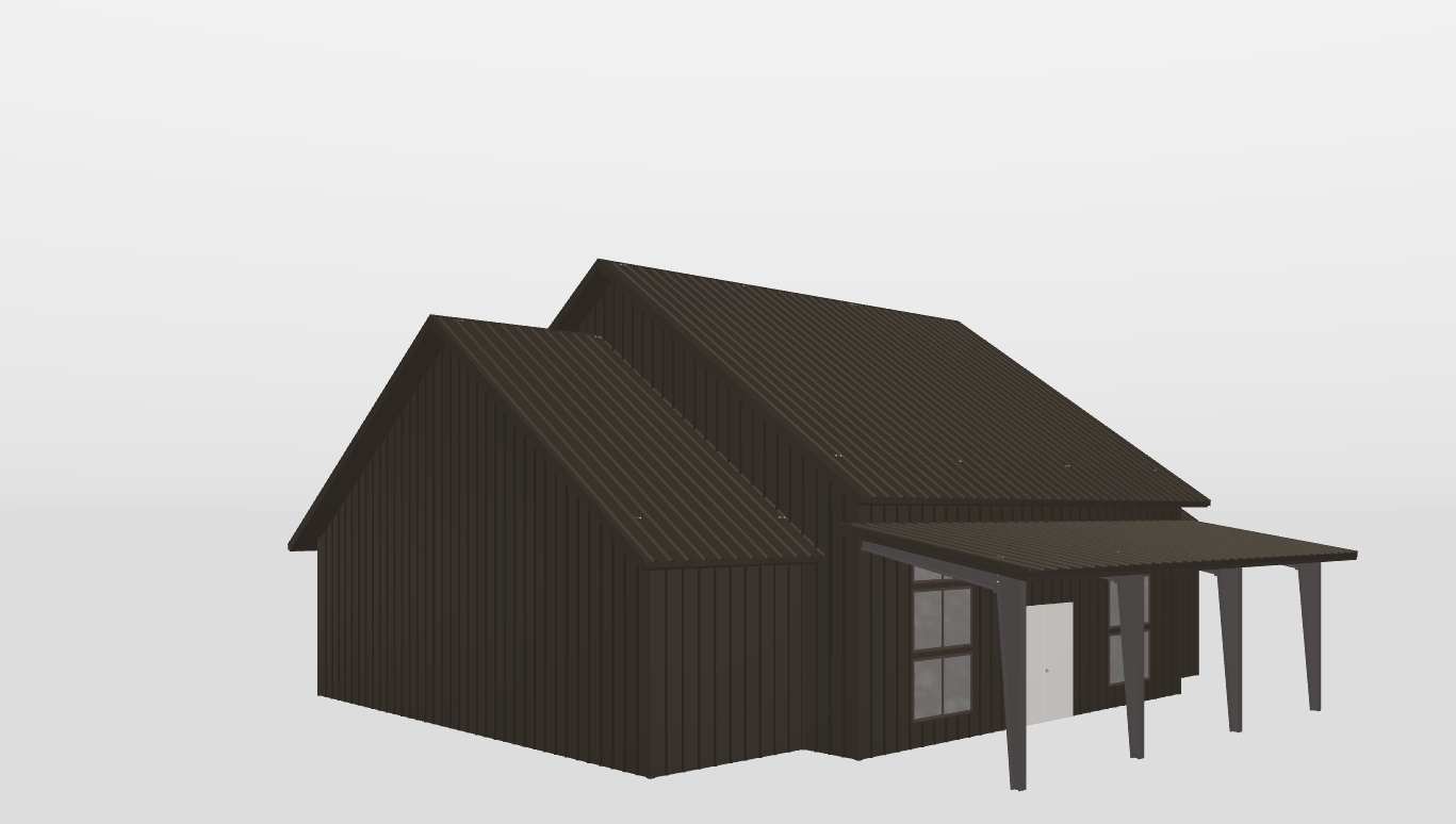 Perspective View Gable 41'X32'X13-tall