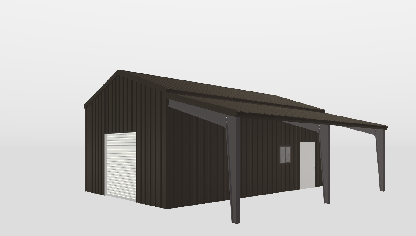 Perspective View Gable 20'X30'X11-tall