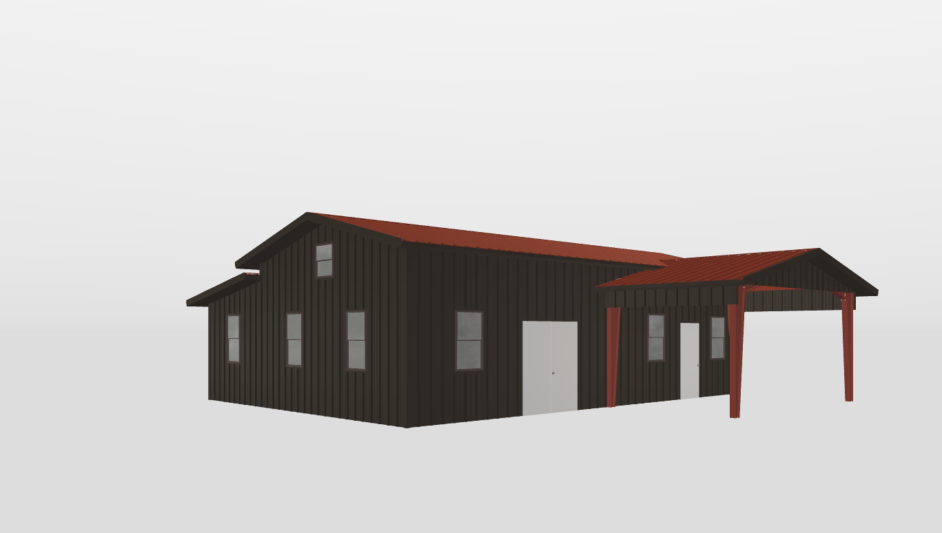 Perspective View Gable 20'X40'X11-tall