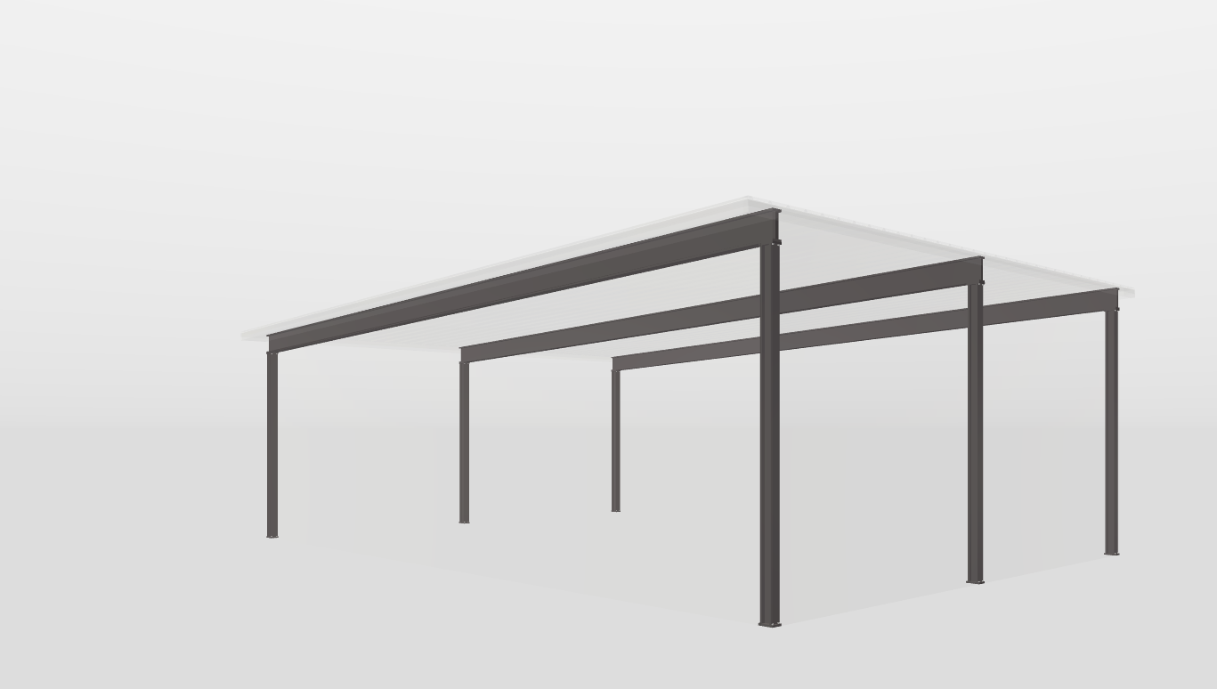Frame Red Iron Single Slope Carport 43'X30'X12-tall-ss