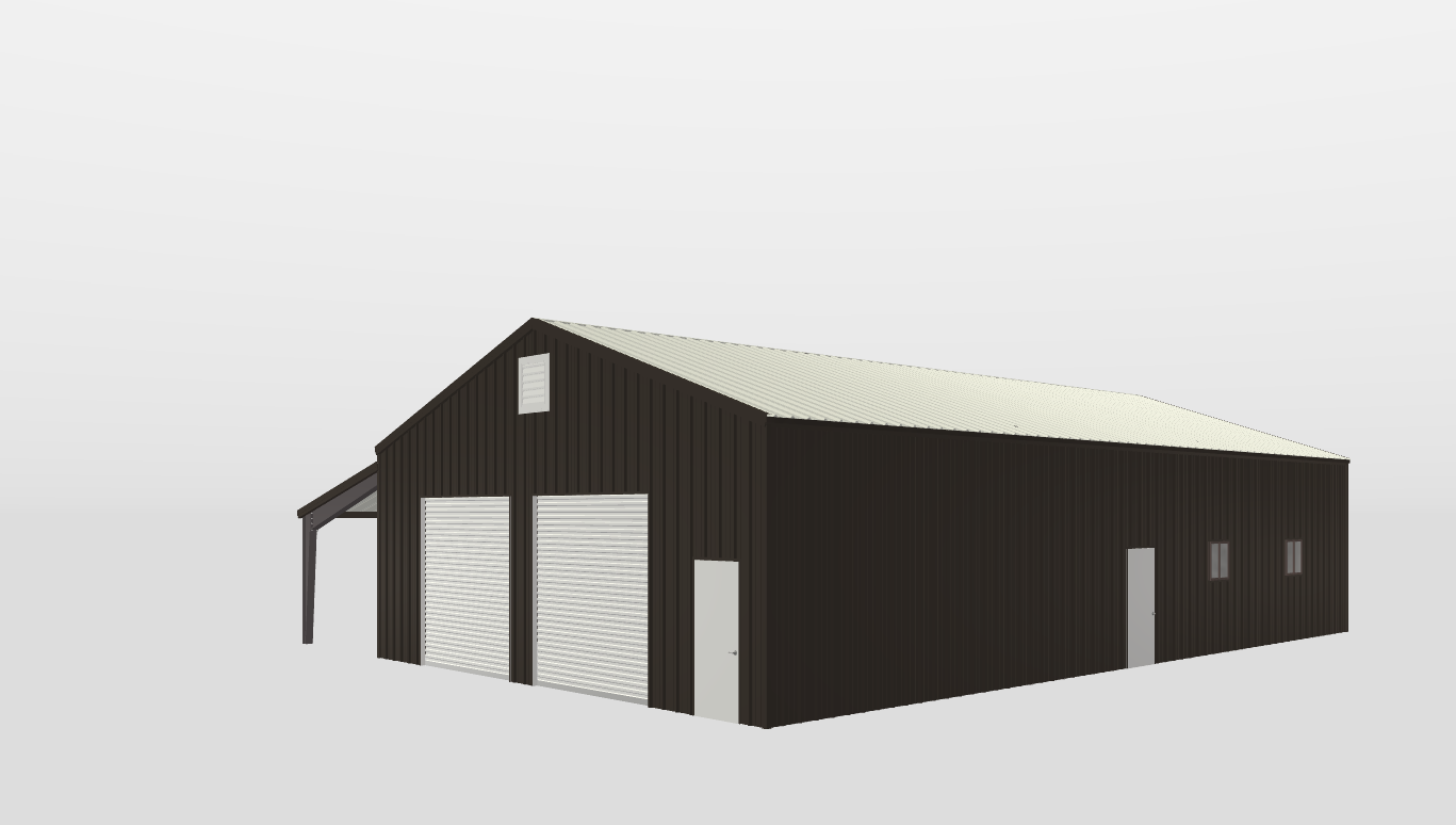 Perspective View Gable 36'X60'X12-tall
