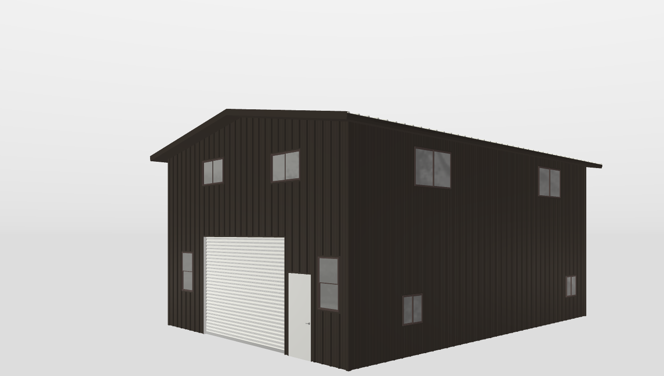 Perspective View Gable 30'X40'X18-tall