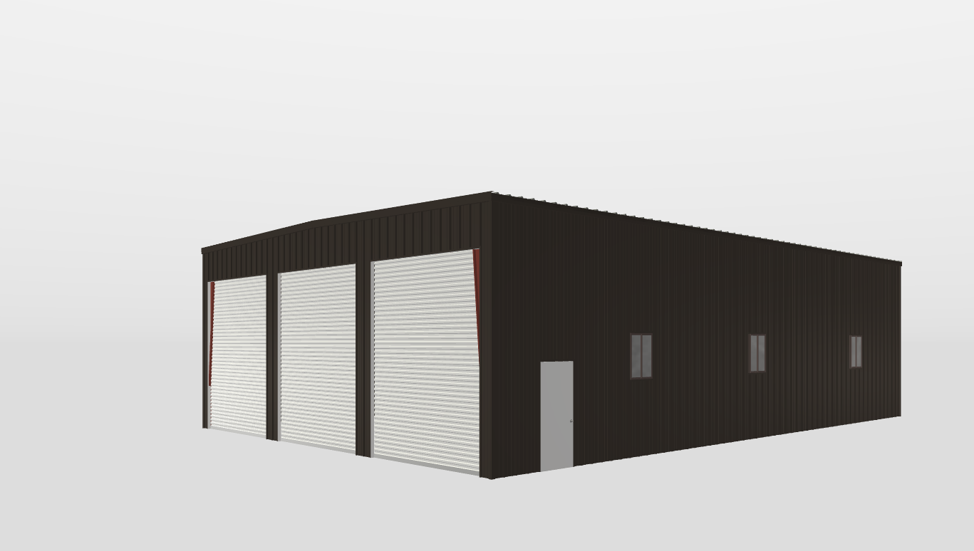 Perspective View Gable 42'X60'X16-tall