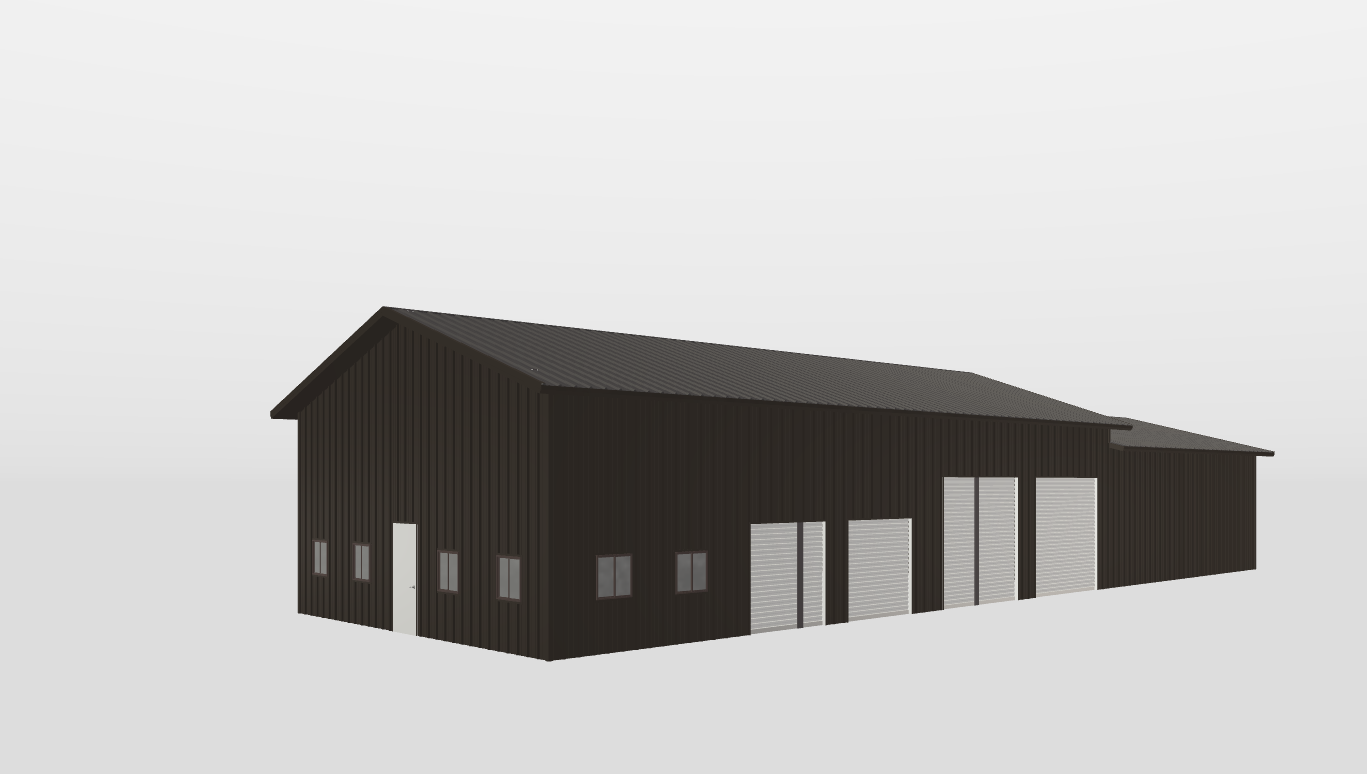 Perspective View Gable 32'X60'X14-tall