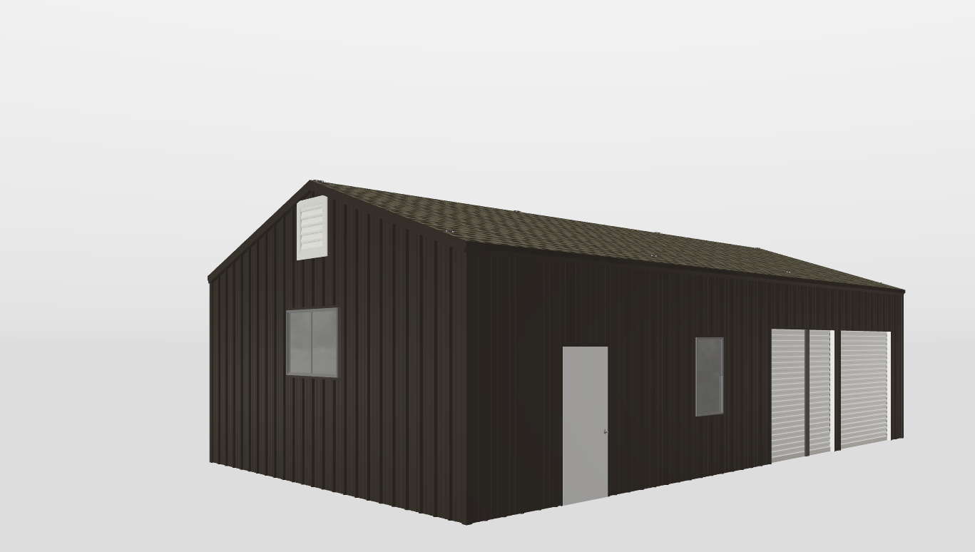 Perspective View Gable 24'X42'X10-tall