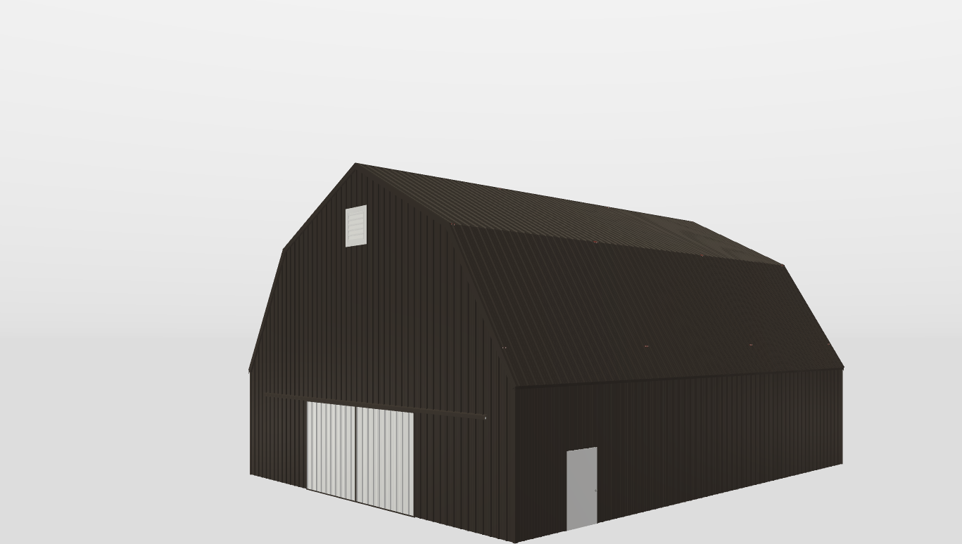 Perspective View Gambrel 48'X60'X12-tall