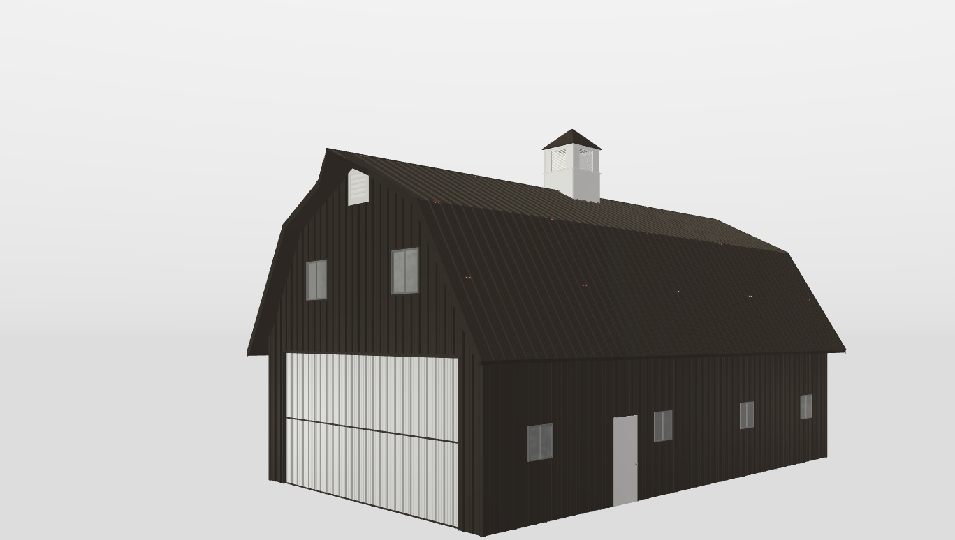 Perspective View Gambrel 30'X50'X13-tall