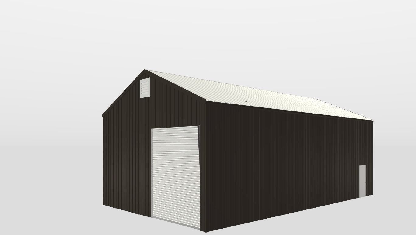Perspective View Gable 30'X50'X16-tall