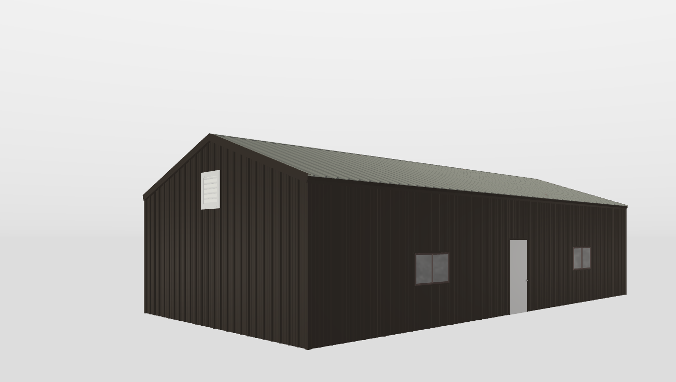 Perspective View Gable 25'X50'X10-tall