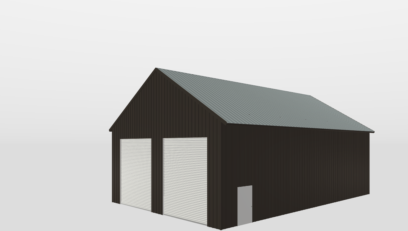 Perspective View Gable 40'X60'X18-tall