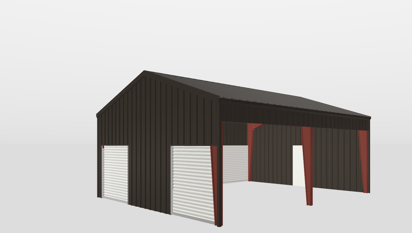 Perspective View Gable 24'X30'X10-tall