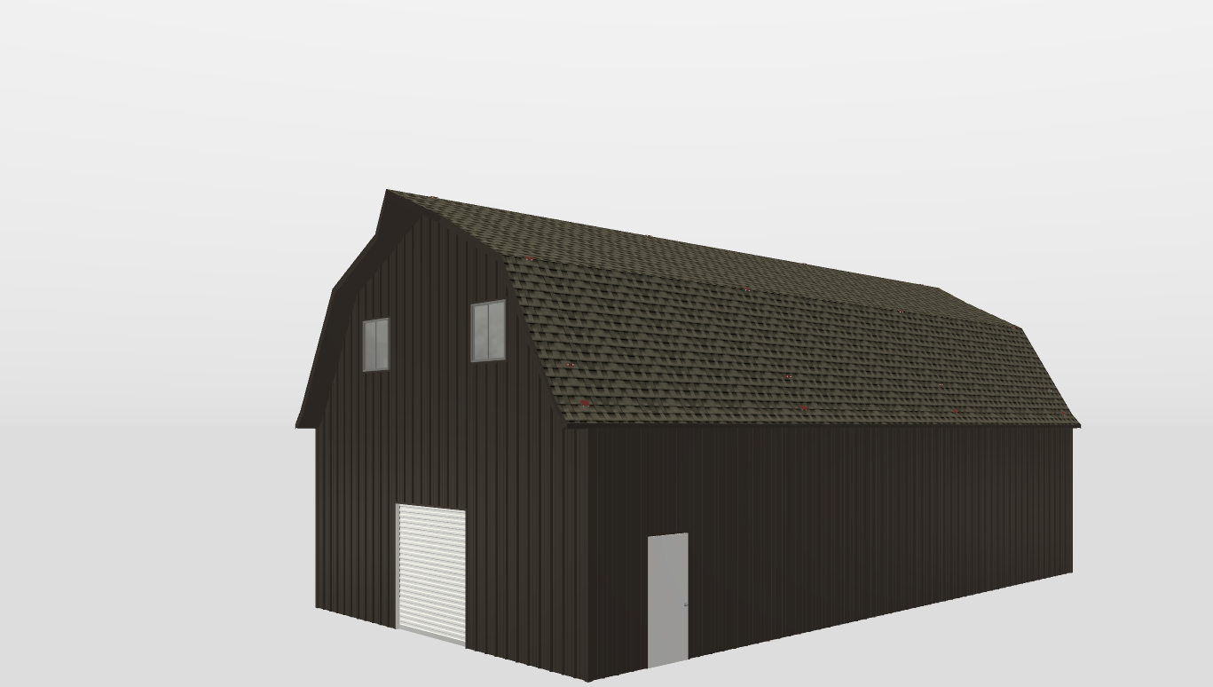 Perspective View Gambrel 30'X55'X12-tall