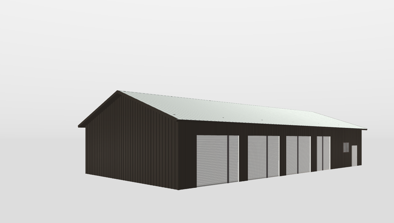 Perspective View Gable 40'X80'X12-tall