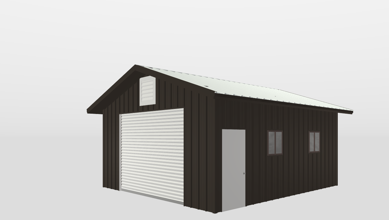 Perspective View Gable 20'X22'X9-tall