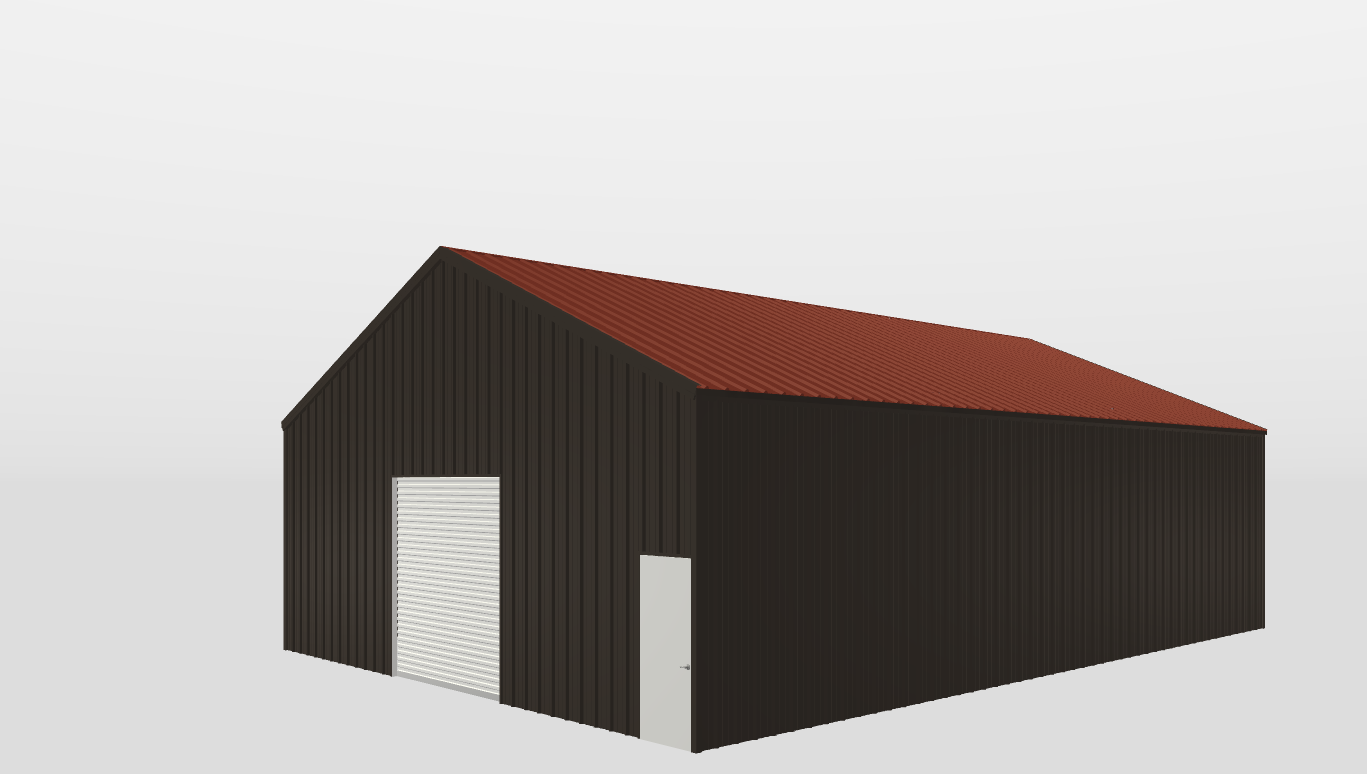Perspective View Gable 36'X50'X12-tall