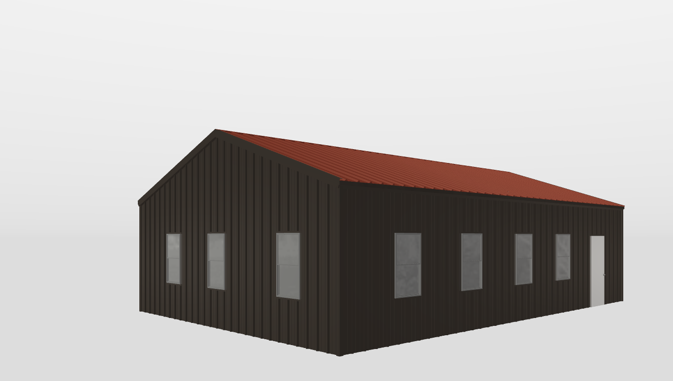Perspective View Gable 28'X40'X9-tall