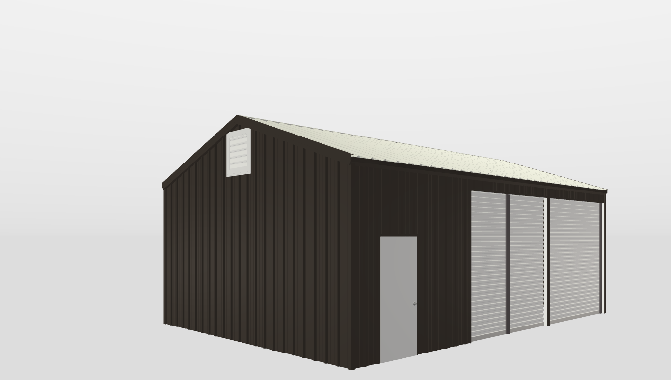 Perspective View Gable 22'X31'X10-tall