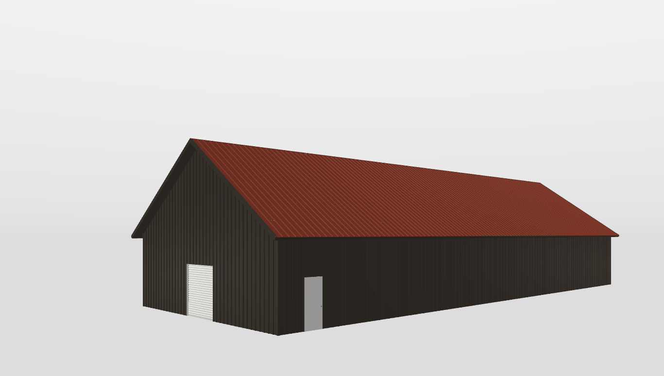 Perspective View Gable 40'X100'X12-tall