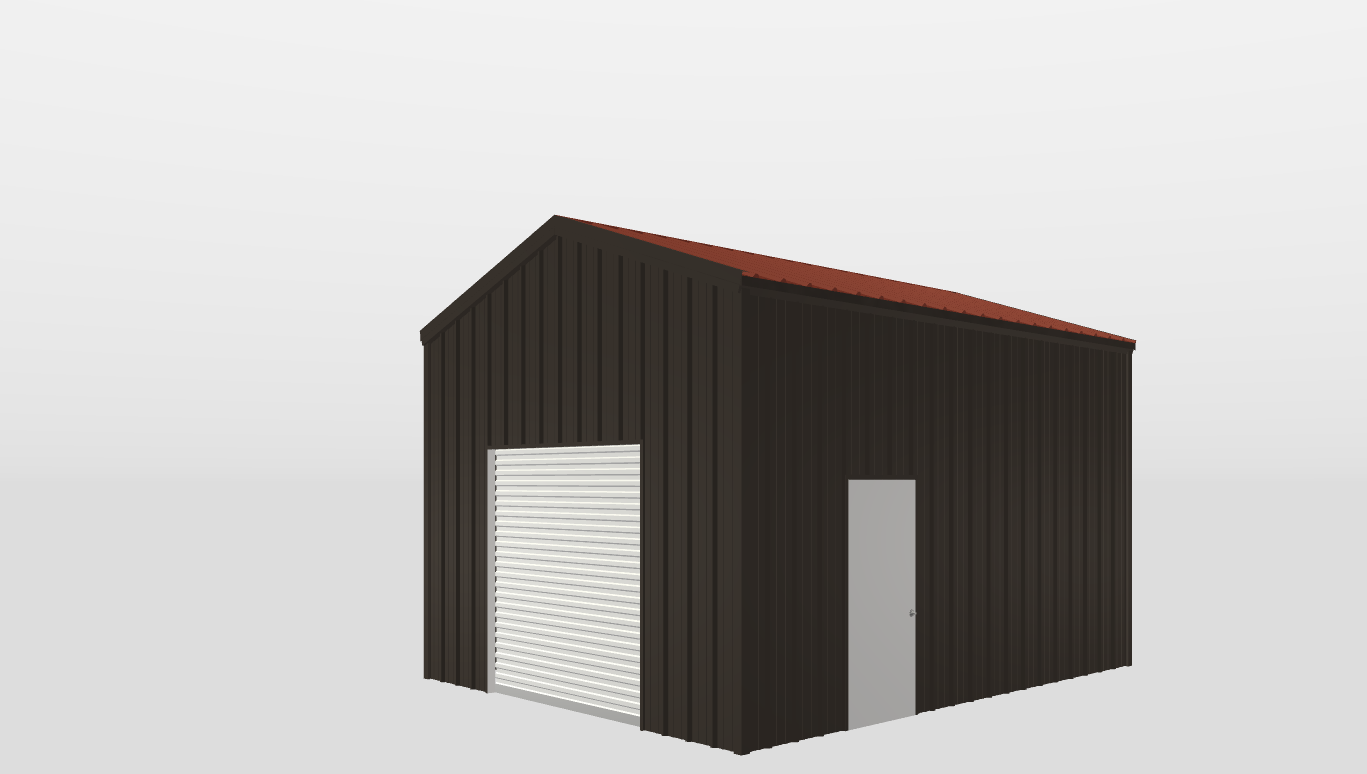 Perspective View Gable 16'X20'X11-tall