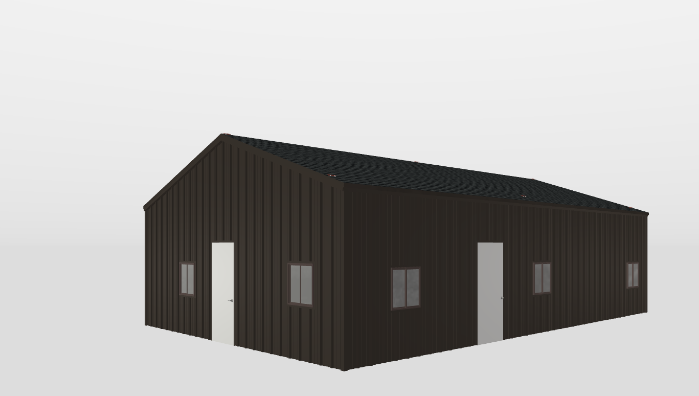 Perspective View Gable 26'X40'X9-tall