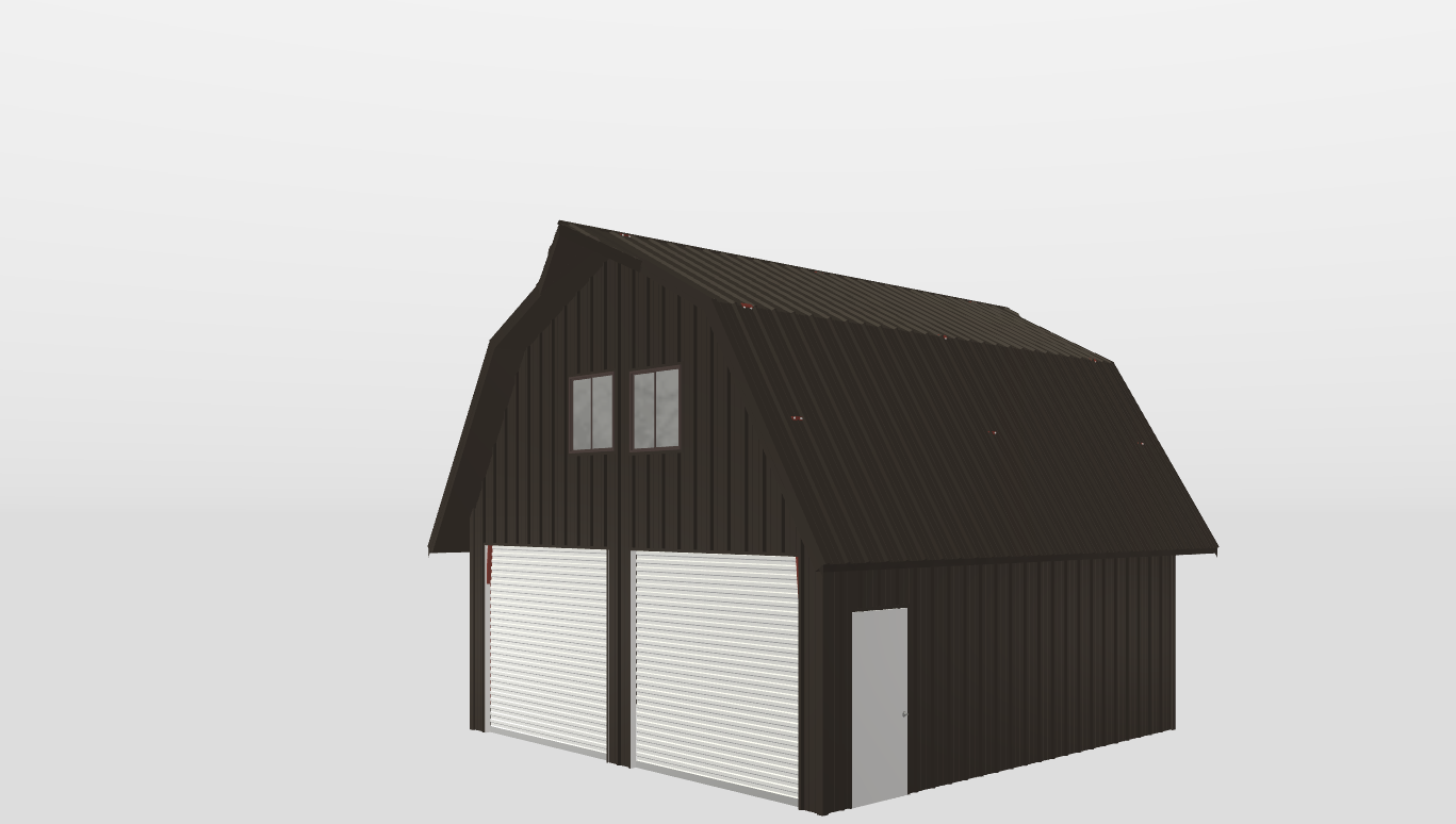 Perspective View Gambrel 24'X24'X10-tall
