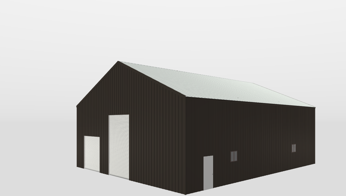 Perspective View Gable 50'X60'X18-tall