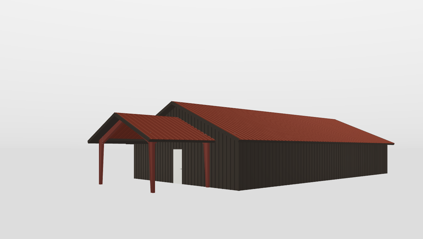 Perspective View Gable 35'X60'X8-tall