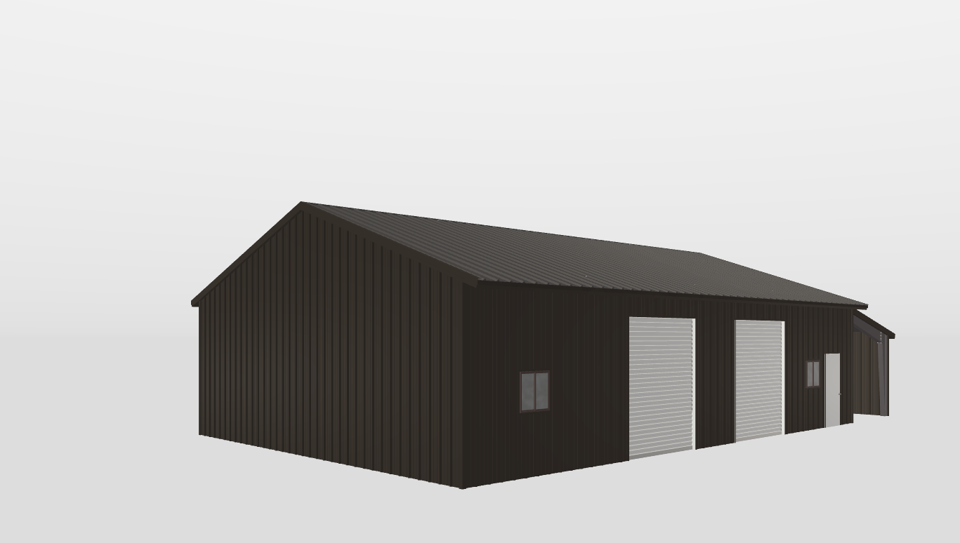 Perspective View Gable 36'X50'X11-tall