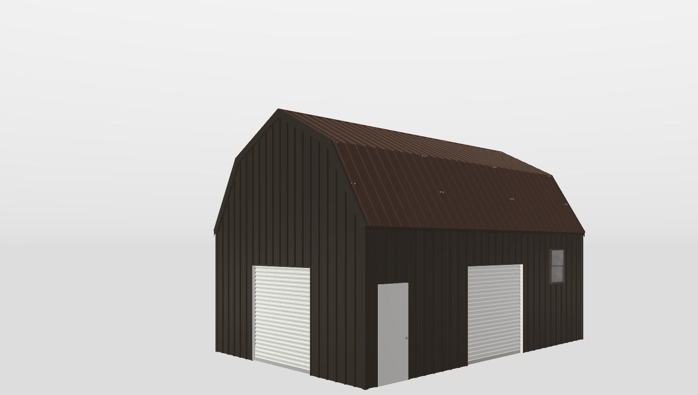 Perspective View Gambrel 20'X30'X10-tall