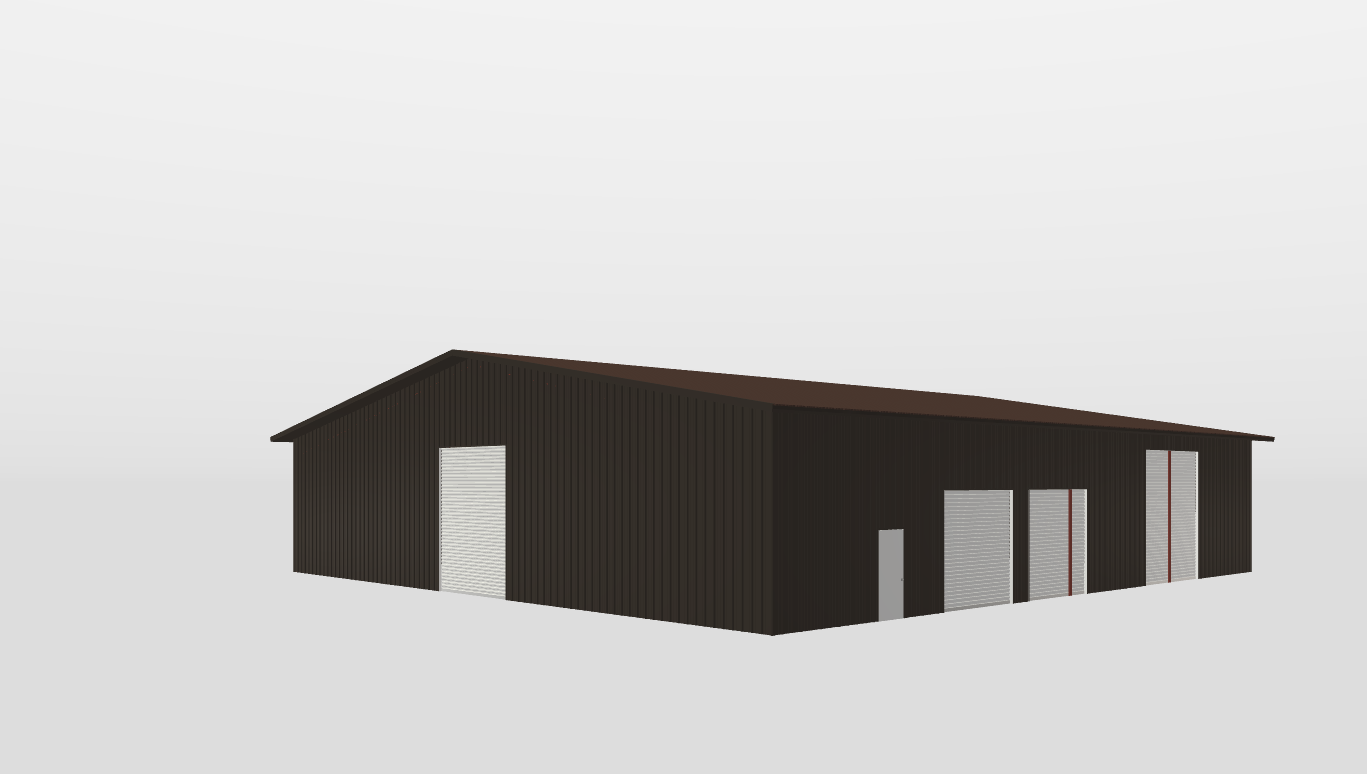 Perspective View Gable 80'X80'X15-tall