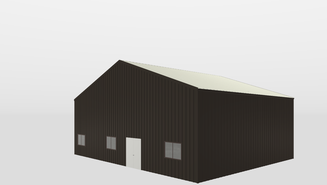 Perspective View Gable 52'X40'X16-tall