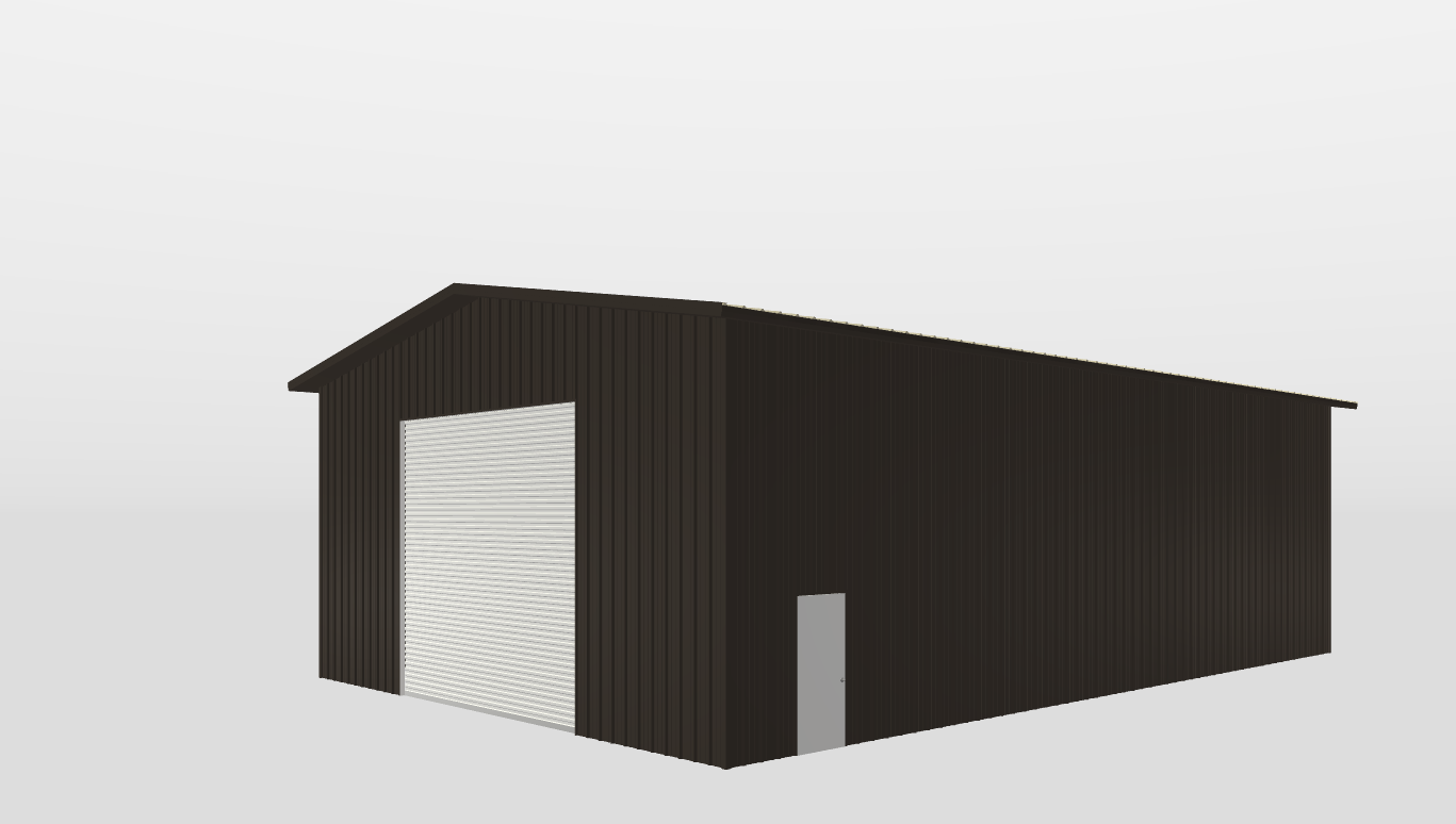 Perspective View Gable 40'X60'X18-tall