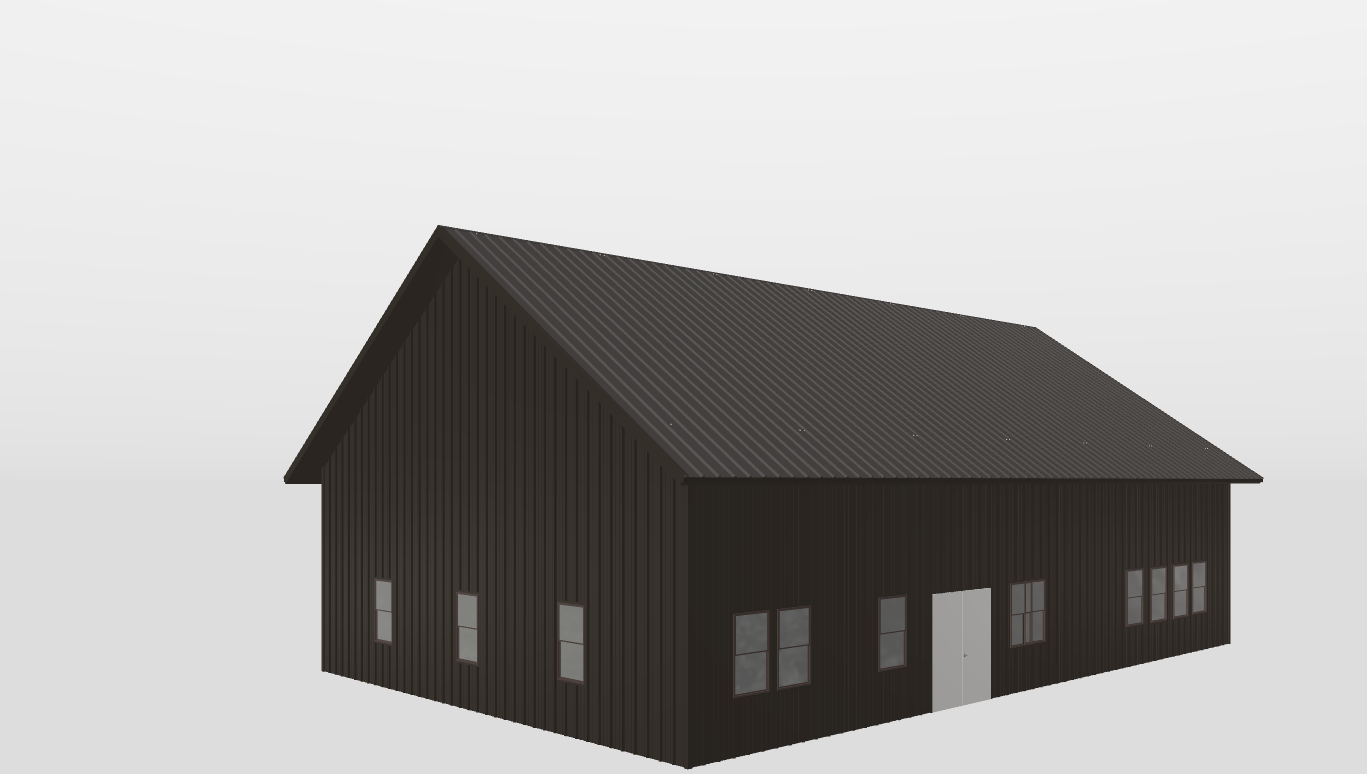 Perspective View Gable 40'X60'X14-tall