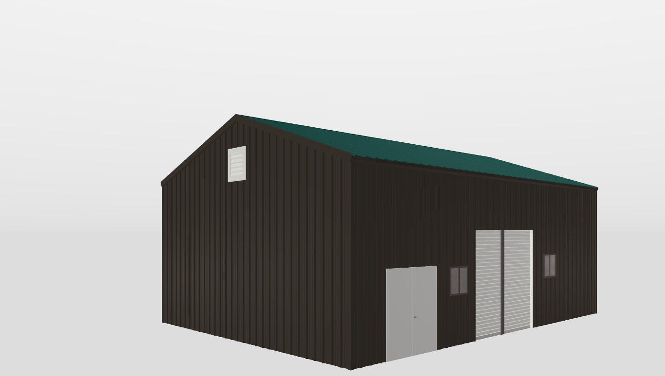 Perspective View Gable 30'X40'X14-tall