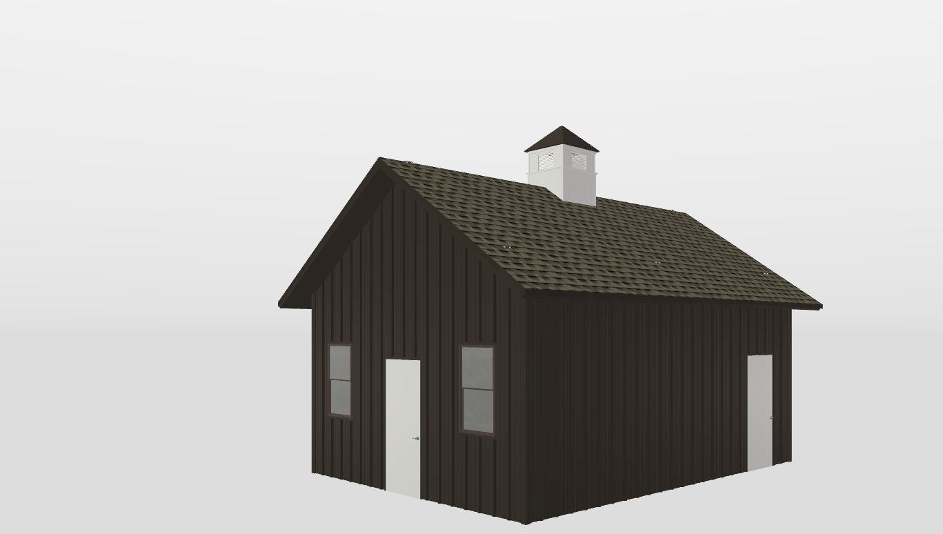 Perspective View Gable 18'X24'X10-tall