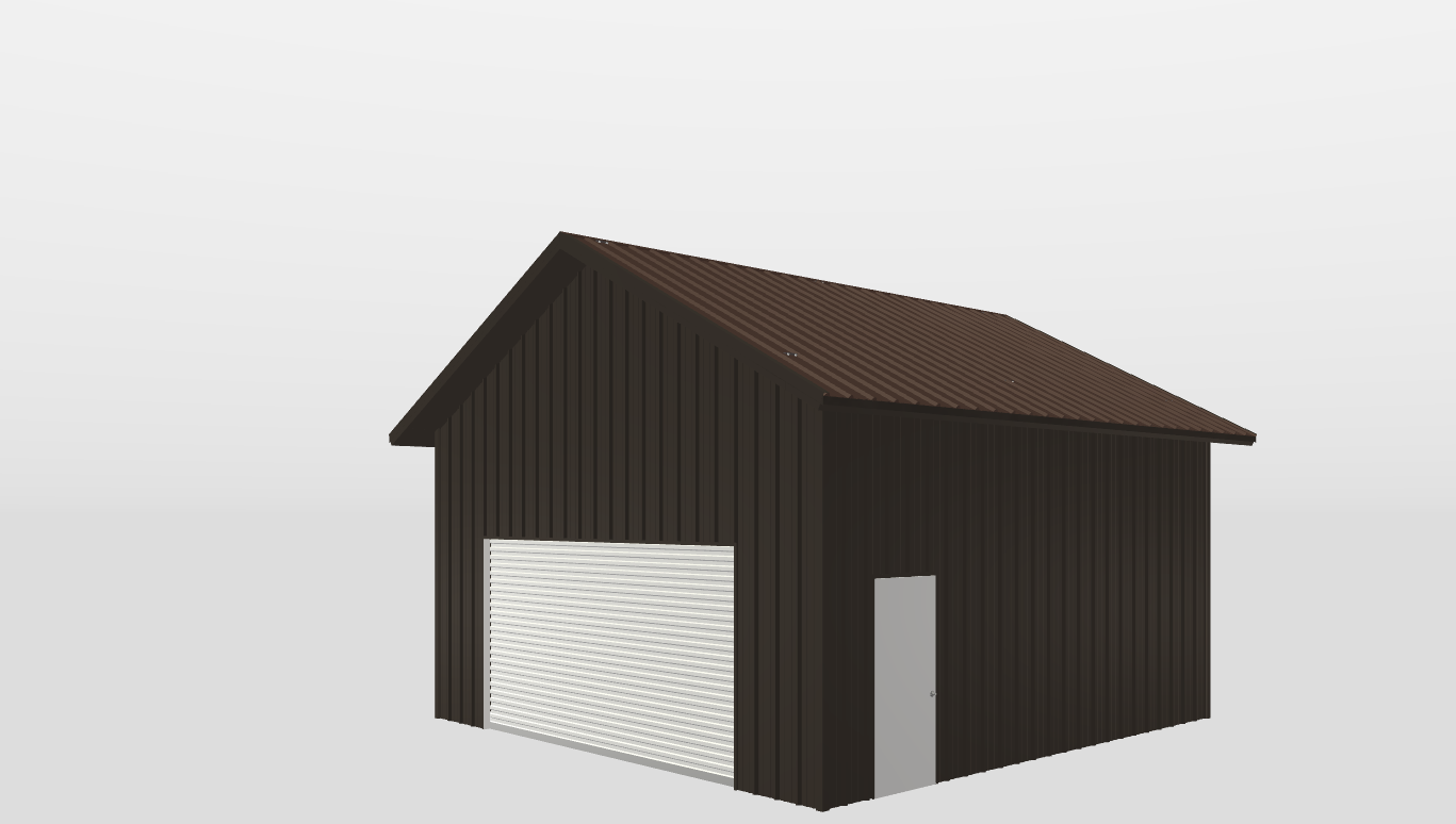 Perspective View Gable 24'X24'X12-tall