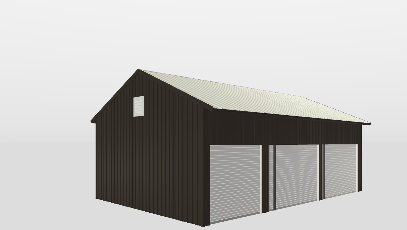 Perspective View Gable 30'X44'X14-tall